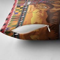 Kenya Safari Christmas Pillow Cover Black Santa Riding Lion - Heri ya Krismasi - Wonder Print Shop