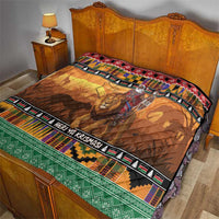 Kenya Safari Christmas Quilt Black Santa Riding Lion - Heri ya Krismasi - Wonder Print Shop