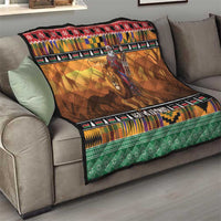 Kenya Safari Christmas Quilt Black Santa Riding Lion - Heri ya Krismasi - Wonder Print Shop