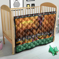 Kenya Safari Christmas Quilt Black Santa Riding Lion - Heri ya Krismasi - Wonder Print Shop