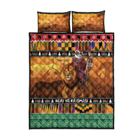 Kenya Safari Christmas Quilt Bed Set Black Santa Riding Lion - Heri ya Krismasi - Wonder Print Shop