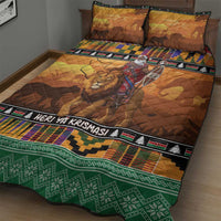 Kenya Safari Christmas Quilt Bed Set Black Santa Riding Lion - Heri ya Krismasi - Wonder Print Shop