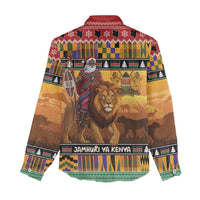 Kenya Safari Christmas Women Casual Shirt Black Santa Riding Lion - Heri ya Krismasi - Wonder Print Shop