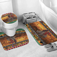 Kenya Safari Christmas Bathroom Set Black Santa Riding Rhinoceros - Heri ya Krismasi - Wonder Print Shop