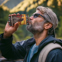 Kenya Safari Christmas 4 in 1 Can Cooler Tumbler Black Santa Riding Rhinoceros - Heri ya Krismasi - Wonder Print Shop