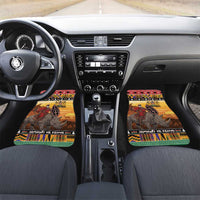 Kenya Safari Christmas Car Mats Black Santa Riding Rhinoceros - Heri ya Krismasi - Wonder Print Shop
