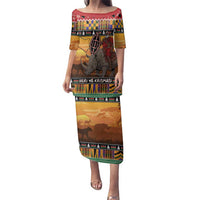 Kenya Safari Christmas Family Matching Puletasi and Hawaiian Shirt Black Santa Riding Rhinoceros - Heri ya Krismasi - Wonder Print Shop