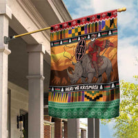 Kenya Safari Christmas Garden Flag Black Santa Riding Rhinoceros - Heri ya Krismasi - Wonder Print Shop