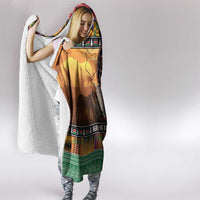 Kenya Safari Christmas Hooded Blanket Black Santa Riding Rhinoceros - Heri ya Krismasi - Wonder Print Shop