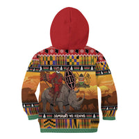 Kenya Safari Christmas Kid Hoodie Black Santa Riding Rhinoceros - Heri ya Krismasi - Wonder Print Shop