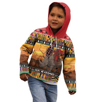 Kenya Safari Christmas Kid Hoodie Black Santa Riding Rhinoceros - Heri ya Krismasi - Wonder Print Shop