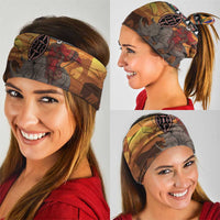 Kenya Safari Christmas Neck Gaiter Black Santa Riding Rhinoceros - Heri ya Krismasi - Wonder Print Shop