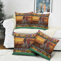 Kenya Safari Christmas Pillow Cover Black Santa Riding Rhinoceros - Heri ya Krismasi - Wonder Print Shop