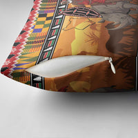 Kenya Safari Christmas Pillow Cover Black Santa Riding Rhinoceros - Heri ya Krismasi - Wonder Print Shop