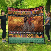 Kenya Safari Christmas Quilt Black Santa Riding Rhinoceros - Heri ya Krismasi - Wonder Print Shop