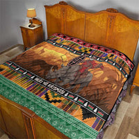 Kenya Safari Christmas Quilt Black Santa Riding Rhinoceros - Heri ya Krismasi - Wonder Print Shop