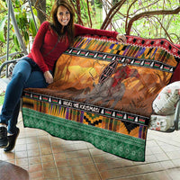 Kenya Safari Christmas Quilt Black Santa Riding Rhinoceros - Heri ya Krismasi - Wonder Print Shop
