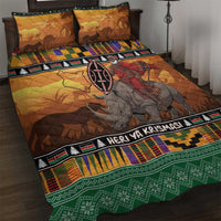 Kenya Safari Christmas Quilt Bed Set Black Santa Riding Rhinoceros - Heri ya Krismasi - Wonder Print Shop
