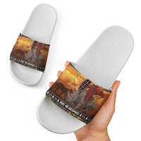 Kenya Safari Christmas Slide Sandals Black Santa Riding Rhinoceros - Heri ya Krismasi - Wonder Print Shop