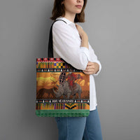 Kenya Safari Christmas Tote Bag Black Santa Riding Rhinoceros - Heri ya Krismasi - Wonder Print Shop