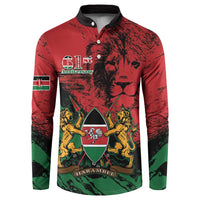 Kenya Independence Day Button Sweatshirt 61st Anniversary - Coat Of Arms - Wonder Print Shop