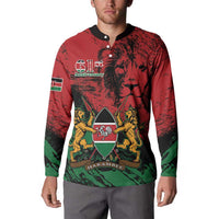 Kenya Independence Day Button Sweatshirt 61st Anniversary - Coat Of Arms - Wonder Print Shop