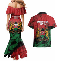 Kenya Independence Day Couples Matching Mermaid Dress and Hawaiian Shirt 61st Anniversary - Coat Of Arms - Wonder Print Shop