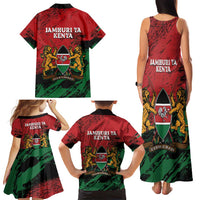 Kenya Independence Day Family Matching Tank Maxi Dress and Hawaiian Shirt 61st Anniversary - Coat Of Arms - Wonder Print Shop