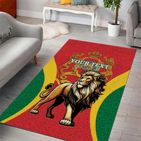 Personalised Morocco Proclamation Day Area Rug Barbary Lion Mix Islamic Pattern - Wonder Print Shop