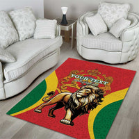 Personalised Morocco Proclamation Day Area Rug Barbary Lion Mix Islamic Pattern - Wonder Print Shop