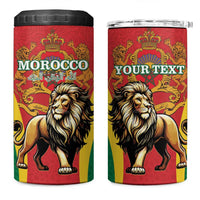 Personalised Morocco Proclamation Day 4 in 1 Can Cooler Tumbler Barbary Lion Mix Islamic Pattern - Wonder Print Shop