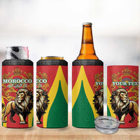 Personalised Morocco Proclamation Day 4 in 1 Can Cooler Tumbler Barbary Lion Mix Islamic Pattern - Wonder Print Shop