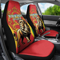 Personalised Morocco Proclamation Day Car Seat Cover Barbary Lion Mix Islamic Pattern - Wonder Print Shop