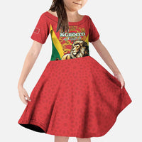 Personalised Morocco Proclamation Day Family Matching Summer Maxi Dress and Hawaiian Shirt Barbary Lion Mix Islamic Pattern - Wonder Print Shop