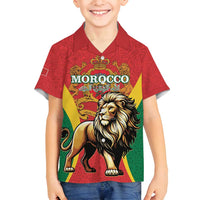 Personalised Morocco Proclamation Day Family Matching Summer Maxi Dress and Hawaiian Shirt Barbary Lion Mix Islamic Pattern - Wonder Print Shop