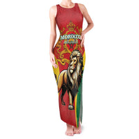 Personalised Morocco Proclamation Day Family Matching Tank Maxi Dress and Hawaiian Shirt Barbary Lion Mix Islamic Pattern - Wonder Print Shop