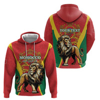 Personalised Morocco Proclamation Day Hoodie Barbary Lion Mix Islamic Pattern - Wonder Print Shop