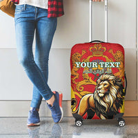 Personalised Morocco Proclamation Day Luggage Cover Barbary Lion Mix Islamic Pattern - Wonder Print Shop