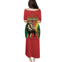 Personalised Morocco Proclamation Day Puletasi Barbary Lion Mix Islamic Pattern - Wonder Print Shop