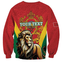 Personalised Morocco Proclamation Day Sweatshirt Barbary Lion Mix Islamic Pattern - Wonder Print Shop