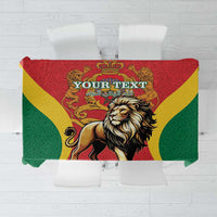 Personalised Morocco Proclamation Day Tablecloth Barbary Lion Mix Islamic Pattern - Wonder Print Shop