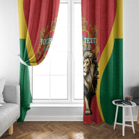 Personalised Morocco Proclamation Day Window Curtain Barbary Lion Mix Islamic Pattern - Wonder Print Shop