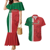Custom Morocco Football Couples Matching Mermaid Dress and Hawaiian Shirt Go Atlas Lions - Wonder Print Shop