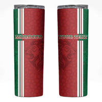 Custom Morocco Football Skinny Tumbler Go Atlas Lions - Wonder Print Shop