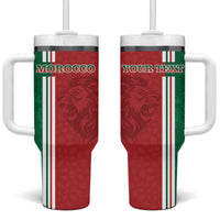 Custom Morocco Football Tumbler With Handle Go Atlas Lions - Wonder Print Shop