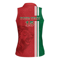 Custom Morocco Football Women Sleeveless Polo Shirt Go Atlas Lions - Wonder Print Shop