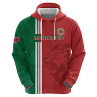 Custom Morocco Football Zip Hoodie Go Atlas Lions - Wonder Print Shop