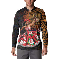 Sega Traditional Dance Button Sweatshirt Paisley Mix African Pattern