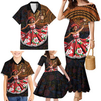 Sega Traditional Dance Family Matching Mermaid Dress and Hawaiian Shirt Paisley Mix African Pattern