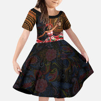 Sega Traditional Dance Family Matching Off Shoulder Maxi Dress and Hawaiian Shirt Paisley Mix African Pattern